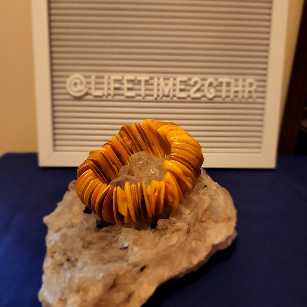 Yellow Mother Of Pearl Stretch Bracelet